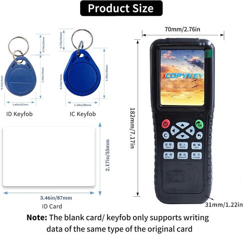 X100 RFID Reader Writer (RFID Copier Multi-Frequency Smart Card Reader ID IC Elevator Card RFID Writer for Access Control System with 125khz T5577 Key Fobs/Cards and 13.56mhz IC Key Tags) in Kuwait