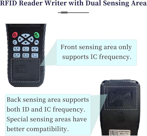 X100 RFID Reader Writer (RFID Copier Multi-Frequency Smart Card Reader ID IC Elevator Card RFID Writer for Access Control System with 125khz T5577 Key Fobs/Cards and 13.56mhz IC Key Tags) in Kuwait