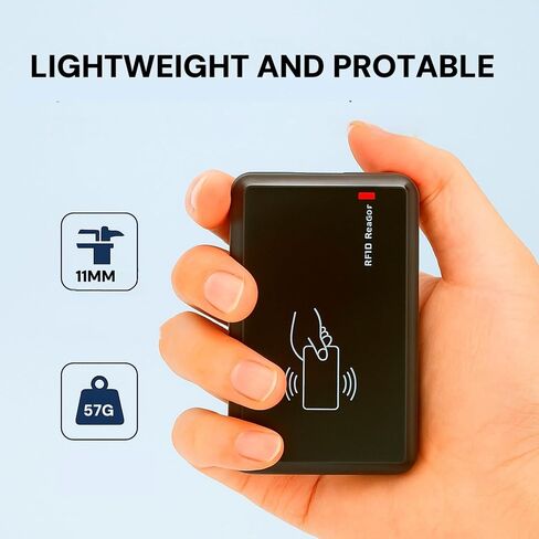 قارئ/قارئ بطاقات RFID 125 كيلو هرتز من BlissKiss - ماسح ضوئي لبطاقات القرب USB لبطاقات العائلة EM4100 و1326 | محاكاة لوحة المفاتيح (Win/iOS/Android/Linux) in Kuwait