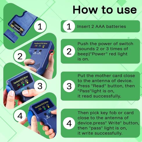 ناسخة معرف محمولة 125 كيلو هرتز قارئ رفيد الكاتب الناسخات ناسخات رفيد المحمولة المستخدمة ل T5577 أو EM4305 + 10 قطعة فارغة T5577 Keyfobs in Kuwait