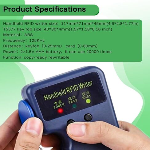 ناسخة معرف محمولة 125 كيلو هرتز قارئ رفيد الكاتب الناسخات ناسخات رفيد المحمولة المستخدمة ل T5577 أو EM4305 + 10 قطعة فارغة T5577 Keyfobs in Kuwait