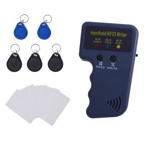 Handheld RFID Reader Writer 125kHz, ID Card Reader Writer Device for T5577 & EM4305 Chip with 5 T5577 Key Fobs + 5 writable Cards, for Access Control, Parking Cards, Hotel Keys (Battery Not Included) in Kuwait