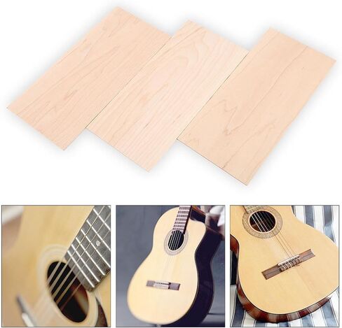 مجموعة مكونة من 3 قطع من قشرة رأس الجيتار، قشرة رأس من خشب القيقب بسُمك 0.08 بوصة، جزء بديل للوحة رأس الجيتار متعددة الوظائف للموسيقيين وعشاق الأعمال اليدوية in Kuwait