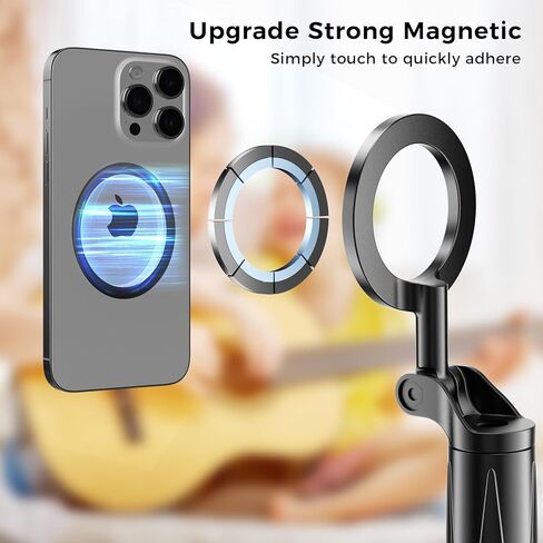 Magnetic Guitar Bass Head Phone Holder Mount, 360° Rotatable Adjustable Guitar Accessories Phone Mount, Compatible with iPhone Android, Bass, Ideal for Live Streaming/Recording/Online Teaching. in Kuwait