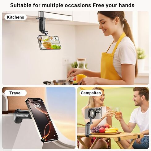 Magnetic Guitar Bass Head Phone Holder Mount, 360° Rotatable Adjustable Guitar Accessories Phone Mount, Compatible with iPhone Android, Bass, Ideal for Live Streaming/Recording/Online Teaching. in Kuwait