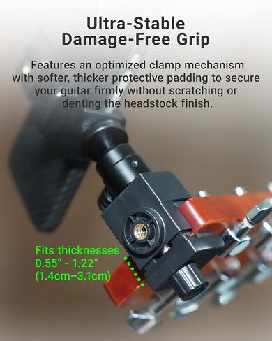 حامل هاتف الجيتار (مستقر، خفيف الوزن) حامل رأس لتسجيل الفيديو، ملحقات الموسيقى الورقية الرقمية للجيتار/الجيتار الكهربائي/الباس | أورلنك GM1 in Kuwait