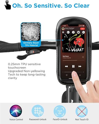 whale falll Bike Handlebar Bag Waterproof, Quick Release Phone Holder Mount with Touchscreen, Stable Shockproof Storage for Daily Commutes & Long Rides, Great Gift for Cyclists, Fits Phones up to 7" in Saudi Arabia