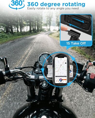 whale falll Bike Handlebar Bag Waterproof, Quick Release Phone Holder Mount with Touchscreen, Stable Shockproof Storage for Daily Commutes & Long Rides, Great Gift for Cyclists, Fits Phones up to 7" in Saudi Arabia