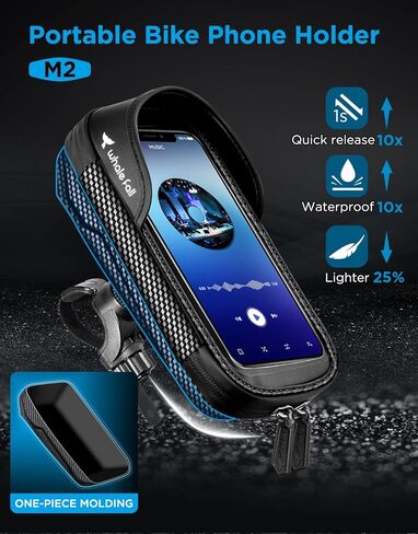 whale falll Bike Handlebar Bag Waterproof, Quick Release Phone Holder Mount with Touchscreen, Stable Shockproof Storage for Daily Commutes & Long Rides, Great Gift for Cyclists, Fits Phones up to 7" in Saudi Arabia