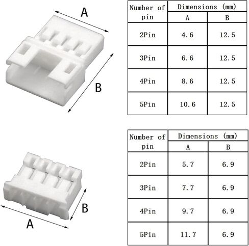 PH 2/3/4/5 Pin 2.0mm Pitch Connector Kit,JST 2.0mm Male & Female Housing with Terminals,for Plug-in Wire-to-Wire Connection, DIY Electronics, Drone, LED, RC Models in Kuwait