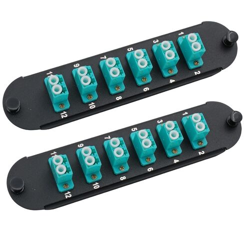 Fiber Optic Hardware Adapter Panel with LC Duplex MM OM3 Adapters Compatible for Corning Corning Light Guide CCH-01U CCH-CP12-A9 (OM3 6*LC Duplex-2PACK) in Kuwait