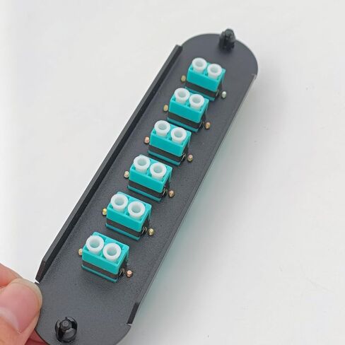 Fiber Optic Hardware Adapter Panel with LC Duplex MM OM3 Adapters Compatible for Corning Corning Light Guide CCH-01U CCH-CP12-A9 (OM3 6*LC Duplex-2PACK) in Kuwait