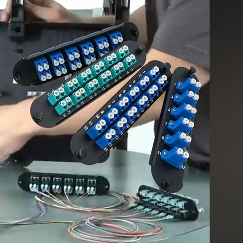 Fiber Optic Hardware Adapter Panel with LC Duplex MM OM3 Adapters Compatible for Corning Corning Light Guide CCH-01U CCH-CP12-A9 (OM3 6*LC Duplex-2PACK) in Kuwait