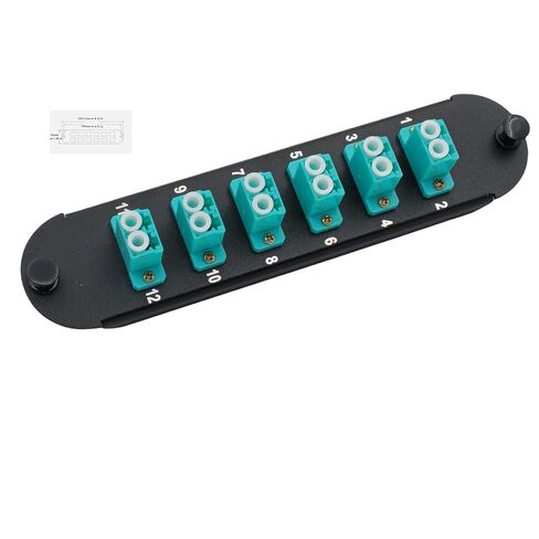 Fiber Optic Hardware Adapter Panel with LC Duplex MM OM3 Adapters Compatible for Corning Corning Light Guide CCH-01U CCH-CP12-A9 (OM3 6*LC Duplex-2PACK) in Kuwait