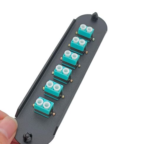 Fiber Optic Hardware Adapter Panel with LC Duplex MM OM3 Adapters Compatible for Corning Corning Light Guide CCH-01U CCH-CP12-A9 (OM3 6*LC Duplex-2PACK) in Kuwait