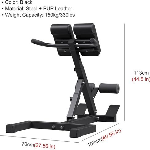 esmen Hyperextension Bench كرسي روماني قابل للتعديل، معدات تمرين القوة، آلات تدريب الساق، معدات تمارين البطن لتحميل صالة الألعاب الرياضية المنزلية 330 رطل in Saudi Arabia