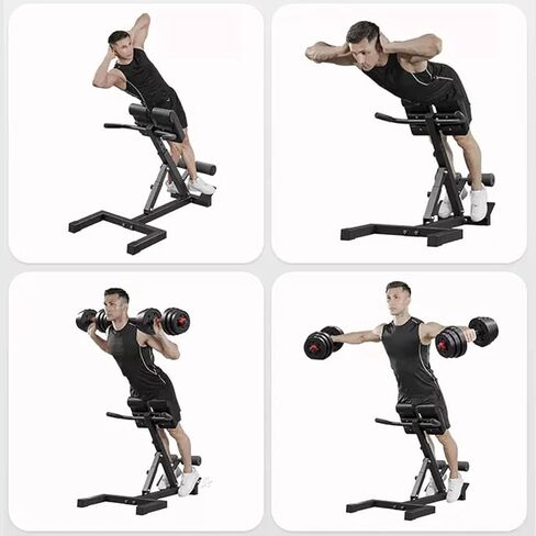 esmen Hyperextension Bench كرسي روماني قابل للتعديل، معدات تمرين القوة، آلات تدريب الساق، معدات تمارين البطن لتحميل صالة الألعاب الرياضية المنزلية 330 رطل in Saudi Arabia