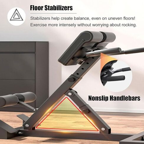 esmen Hyperextension Bench كرسي روماني قابل للتعديل، معدات تمرين القوة، آلات تدريب الساق، معدات تمارين البطن لتحميل صالة الألعاب الرياضية المنزلية 330 رطل in Saudi Arabia
