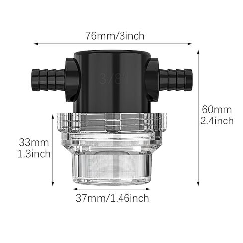 RLECS Black Water Pump Filter 3/8 Inch Hose Barb Inline Strainer Suitable for Sprayers High Pressure Cleaner Ship in Kuwait