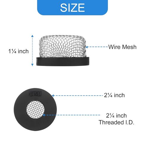 Stainless Steel Mesh Strainer - 3/4 Inch-14 Thread, Aerator Screen Filter Compatible with Drain Lines, Garden Hose Sprayers & Industrial Plumbing Inline Applications (2) in Saudi Arabia