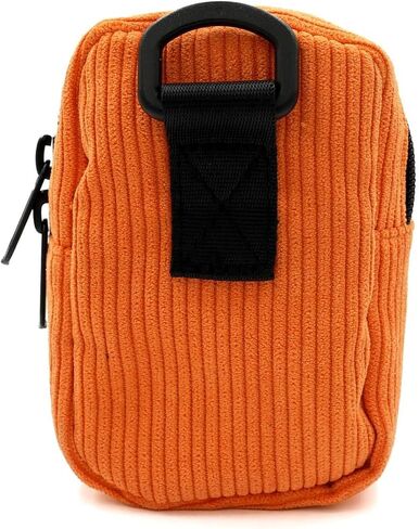SLUSHCULT Corduroy Mini Side Bag – Black Compact 5" x 3.25" Crossbody with Multiple Pockets, Durable D-Ring Attachment, PVC Rubber Logo, Perfect for Fingerboards & Essentials in Saudi Arabia