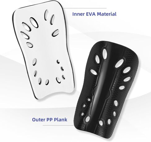 3 Pairs Soccer Shin Guards for Youth Adults, Breathable Shin Guard Sleeves Breathable Shin Guard Equipment for Football Games for Adults Football Player, Men Women-Black & White & Blue in Kuwait