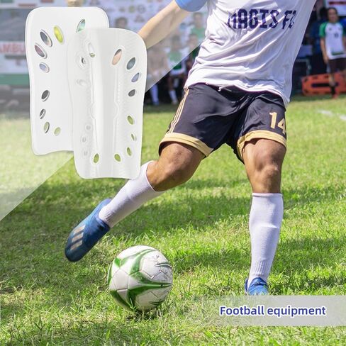 3 Pairs Soccer Shin Guards for Youth Adults, Breathable Shin Guard Sleeves Breathable Shin Guard Equipment for Football Games for Adults Football Player, Men Women-Black & White & Blue in Kuwait