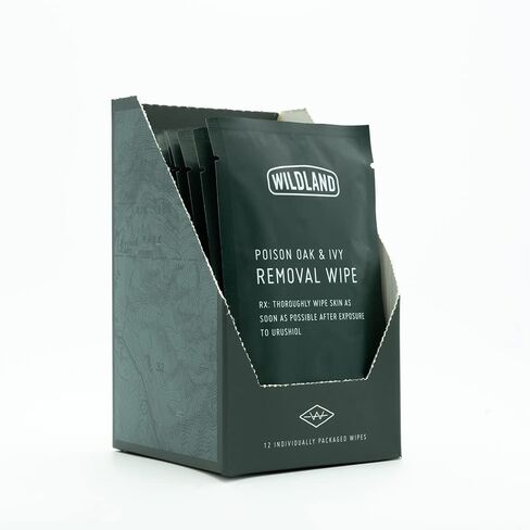 Wildland Poison Oak & Poison Ivy Prevention Wipes | Prevent Rash and Itch Before it Starts | Extremely Effective Urushiol Removal Formula | Lightweight, Individually Wrapped (Box of 12) in Kuwait