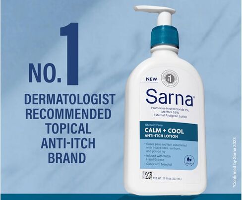 لوشن سارنا كالم + كول المضاد للحكة 7.5 أونصة سائلة. أوز. للبشرة الجافة، ولدغات الحشرات، وحروق الشمس، واللبلاب السام/البلوط/السماق، 7.5 أونصة سائلة (عبوة من قطعة واحدة) in Kuwait
