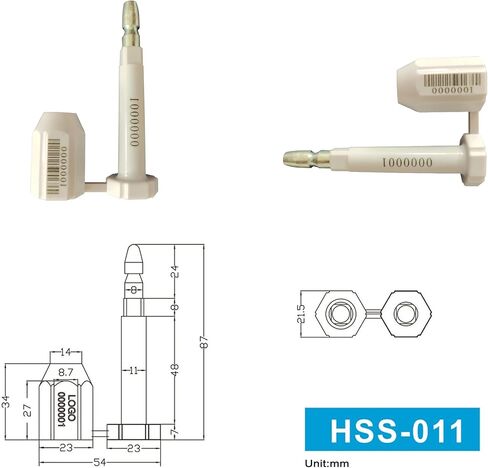 10 قطع بيضاء متوافقة مع ISO/PAS 17712 عالية الأمان ومقطورات الشاحنات ومقطورات حاويات البضائع مع باركود فريد ورقم تسلسلي in Kuwait