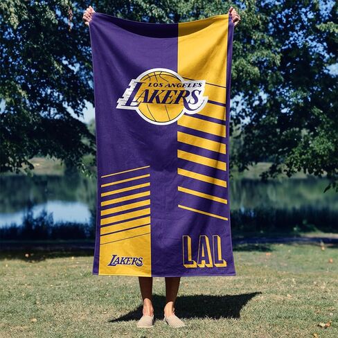 Northwest NBA Los Angeles Lakers Oversized Microfiber Beach Towel, 40 x 72 Inches – Quick Dry, Sand Resistant, Lightweight, Highly Absorbent, Riser Design in Kuwait