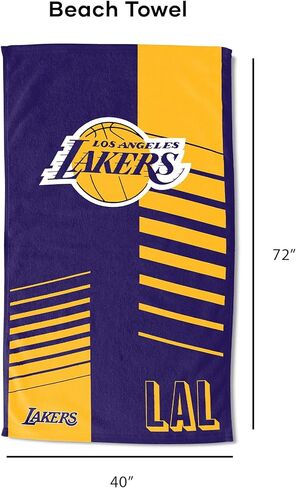 Northwest NBA Los Angeles Lakers Oversized Microfiber Beach Towel, 40 x 72 Inches – Quick Dry, Sand Resistant, Lightweight, Highly Absorbent, Riser Design in Kuwait