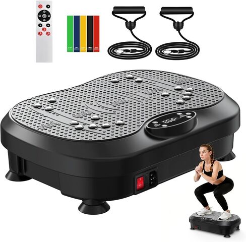 Vibration Plate Exercise Machine for Lymphatic Drainage with 200 Levels, Whole Body Fitness Workout Equipment Stand Shake Board Sport Gym for Weight Loss Fat Burner for Women Men in Saudi Arabia