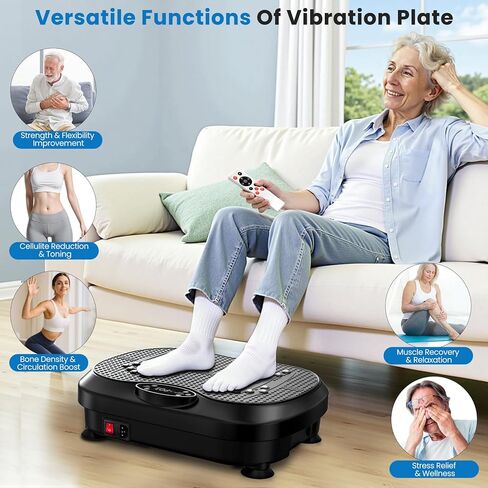 Vibration Plate Exercise Machine for Lymphatic Drainage with 200 Levels, Whole Body Fitness Workout Equipment Stand Shake Board Sport Gym for Weight Loss Fat Burner for Women Men in Saudi Arabia