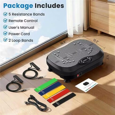 Vibration Plate Exercise Machine for Lymphatic Drainage with 200 Levels, Whole Body Fitness Workout Equipment Stand Shake Board Sport Gym for Weight Loss Fat Burner for Women Men in Saudi Arabia