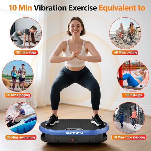 Vibration Plate Exercise Machine with Resistance Bands for Weight Loss, 120 Speed Levels, Remote Control, Compact Home Gym Equipment in Saudi Arabia
