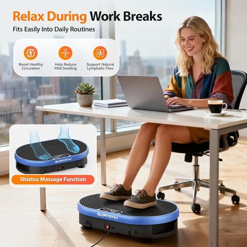 Vibration Plate Exercise Machine with Resistance Bands for Weight Loss, 120 Speed Levels, Remote Control, Compact Home Gym Equipment in Saudi Arabia