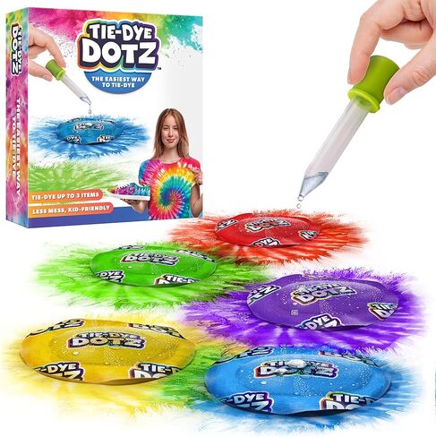 Tie-Dye Dotz 15-Piece Set – Make Vibrant, Colorful Tie Dye Designs with Dotz, Droppers, and Gloves – Fun and Easy Craft Kit for Kids and Beginners in Saudi Arabia