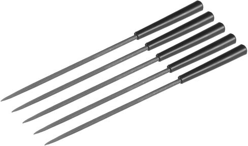uxcell 5Pcs Second Cut Steel Round Needle File with Plastic Handle, 3mm x 140mm in Saudi Arabia