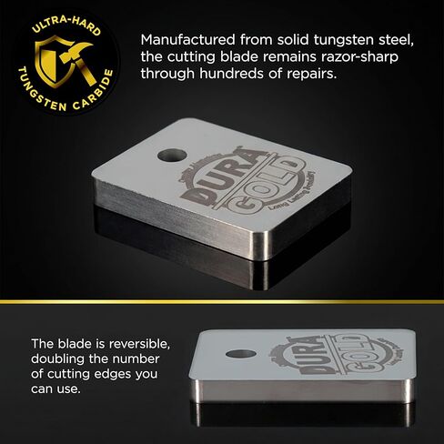 Dura-Gold Tungsten Denibbing Blade File Tool with Magnetic Holder - 2-in-1 Double-Sided Carbide Steel Paint Nib & Run Remover for Automotive Detailing, Sanding - Remove Clearcoat Imperfections, Dust in Kuwait