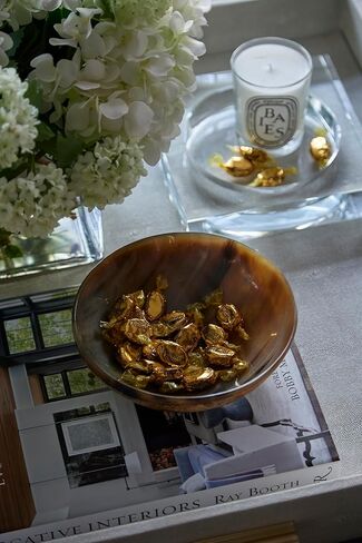 Crystal Candle Dish — by Alice Lane Home Collection — Size Large — Smooth, Round Cutout is The Perfect Size for Your Favorite Candle or Diffuser — Clear K9 Crystal Design in Kuwait