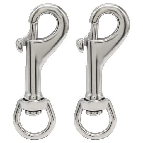 2.75 Inch Swivel Eye Snap Hook - 316 Stainless Steel Swivel Snap Hook with 360° Rotation, Corrosion Resistant Marine Grade Bolt Snap for Scuba Diving, Boat Ropes, Leash & Outdoor Gear (2 Pack) in Saudi Arabia