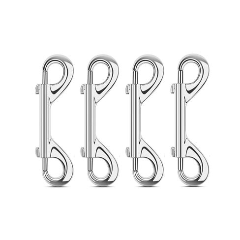 8 PCS 3.5 Inch Double Ended Bolt Snaps Hook Heavy Duty Trigger Clips Chain Metal Clips, for Pet Dog Leash, Water Bucket Hooks, Key Holder, Carabiner, Home, Farm, Other Indoor and Outdoor (Silver) in Saudi Arabia