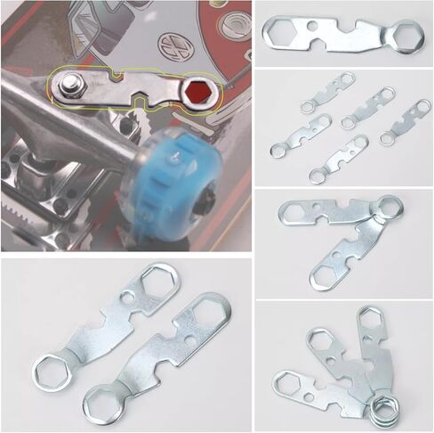 6 Pack Skate Tools All-in-One Universal Skateboard Tool Portable Mini Multi Function Skateboard Trucks Allen Wrench Spanner for Kingpin Nuts Skateboard Truck Nut Longboard Skateboards Bearings in Saudi Arabia