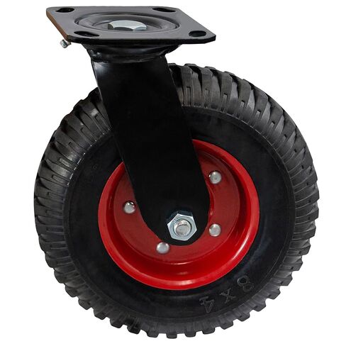 Caster Wheels Heavy Duty, 8 Inch Caster Wheels, Heavy Duty Casters, Casters Set of 4, Cart Wheels, Swivel Casters, Rubber Caster Wheels, Outdoor Caster Wheels, Large, All Terrain, Offroad, Industrial in Kuwait