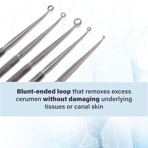 A2Z Scilab ENT لوازم مجارف الأذن | الآلات المنحنية الحادة | مثالية لإزالة تراكم شمع الأذن بشكل آمن | أدوات تنظيف الأذن من الفولاذ المقاوم للصدأ - عبوة من 5 قطع in Kuwait