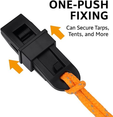 مثبتات مشبك قماش القنب شديدة التحمل - 4 مشابك قفل مع فتحة خط الرجل للمظلة، شبكة الظل، خيمة التخييم أو ذبابة المطر، مقاومة للرياح وقابلة لإعادة الاستخدام - أسود in Kuwait