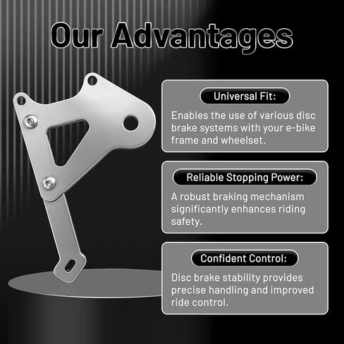 140mm Disc Brake Adapter, Compatible with Razor Dirt Bike MX350, Aluminum Rear Brake Caliper Mount Bracket Kit for Enhanced Off-Road & Mountain Riding Safety（Sliver） in Kuwait