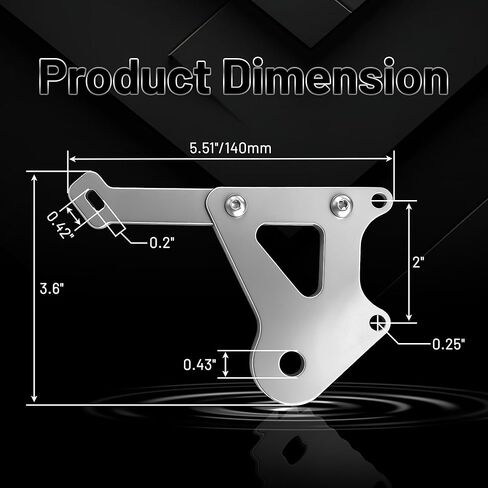 140mm Disc Brake Adapter, Compatible with Razor Dirt Bike MX350, Aluminum Rear Brake Caliper Mount Bracket Kit for Enhanced Off-Road & Mountain Riding Safety（Sliver） in Kuwait