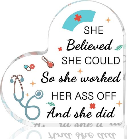 Nurse Practitioner Gifts for Women Christmas Np Week Graduation Appreciation Gift Ideas for Rn Nicu Nurses Female Nursing Instructor Student Medical Assistant Desk Decor Acrylic Plaque in Kuwait